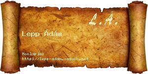 Lepp Ádám névjegykártya